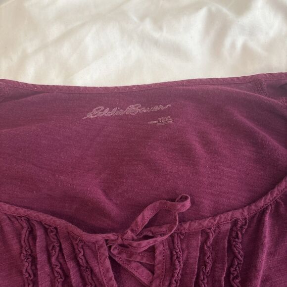 Long Sleeve Blouse Eddie Bauer T2XL Maroon - Picture 2 of 9